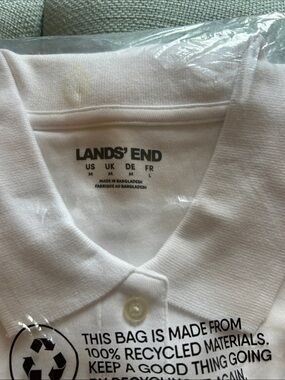 Lands' End White Polo Shirts - Set of Three- New!